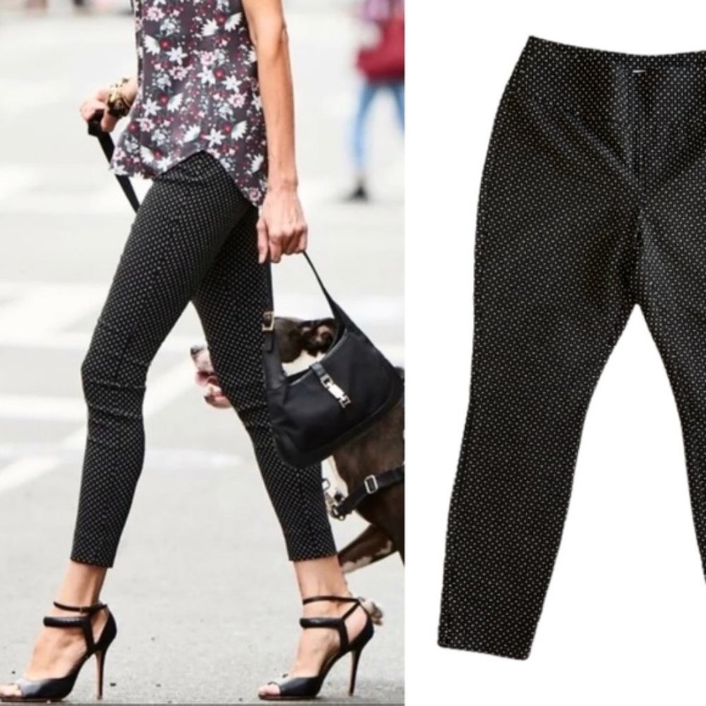 CAbi Pixie Ankle Size 6 Polka Dot Black & white